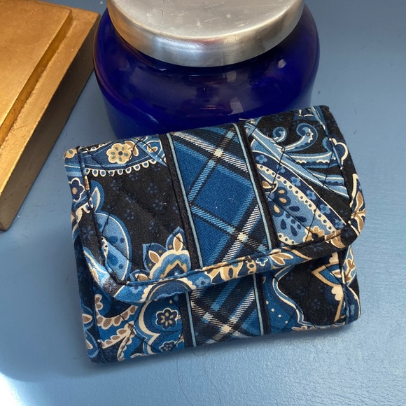 Vera Bradley Blue & Tan Wallet - Picture 1 of 4